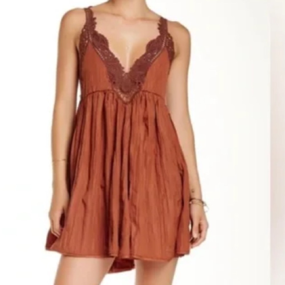 Free People Rust Backless Dress